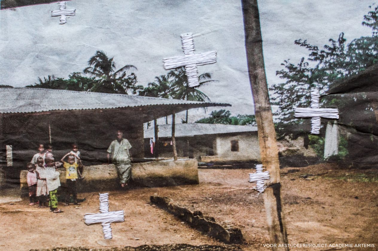 Daisy Ranoe mixed media, onderdeel voor afstudeerproject Academie Artemis